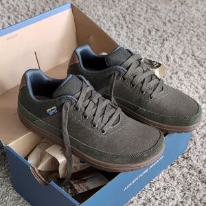 Green and Brown Cushioned Sneakers for Everyday Comfort